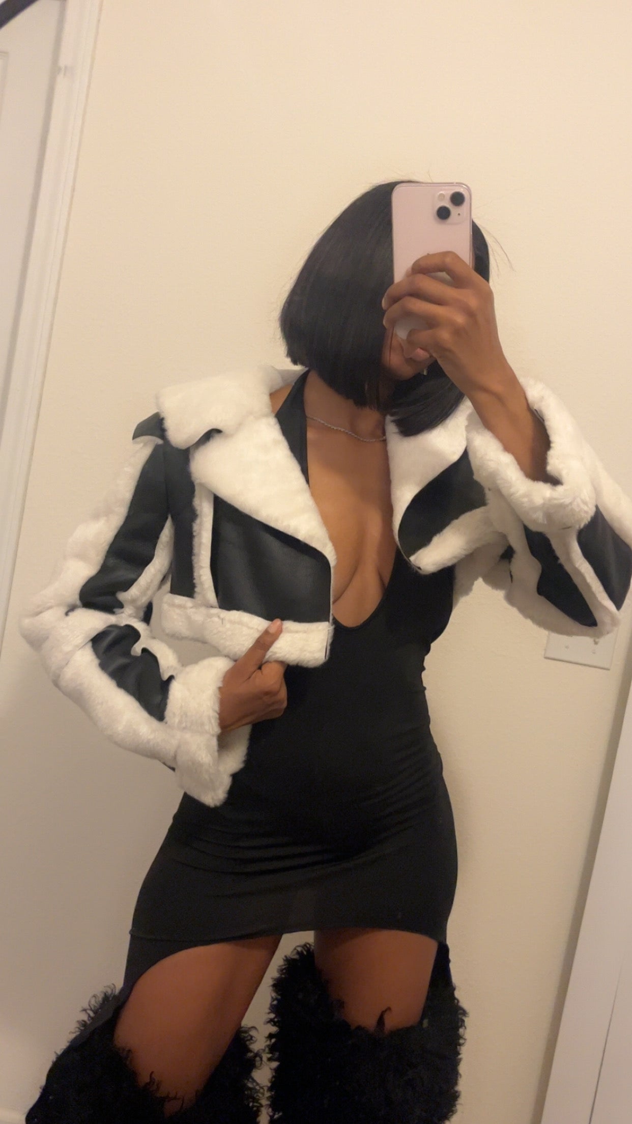 Leather Sherpa Jacket