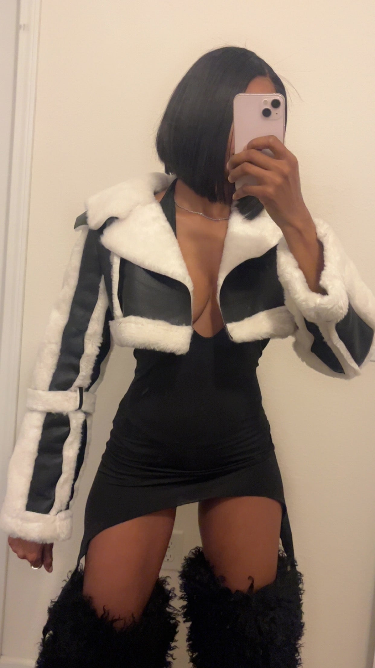 Leather Sherpa Jacket