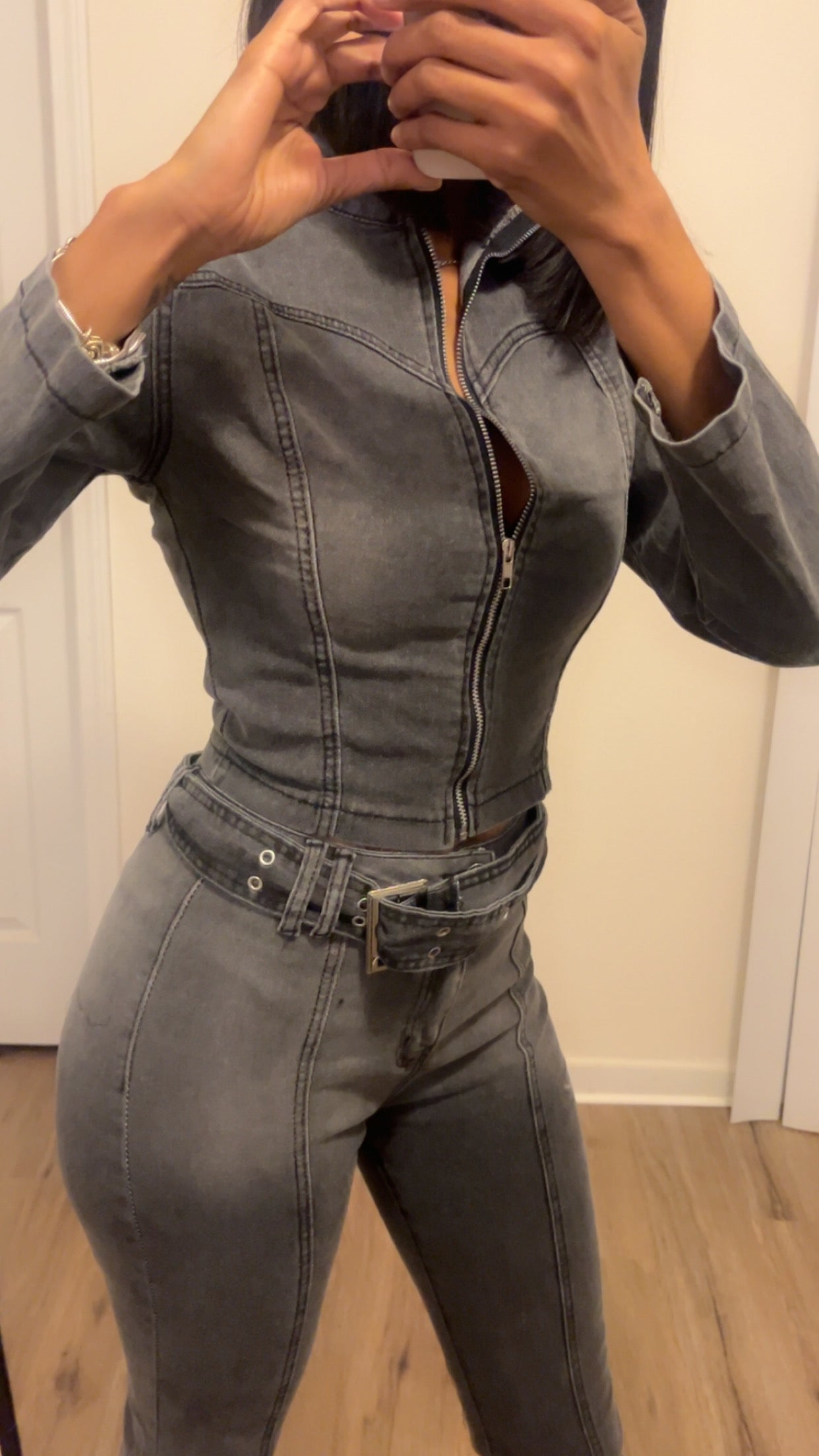 Moto jacket pants set